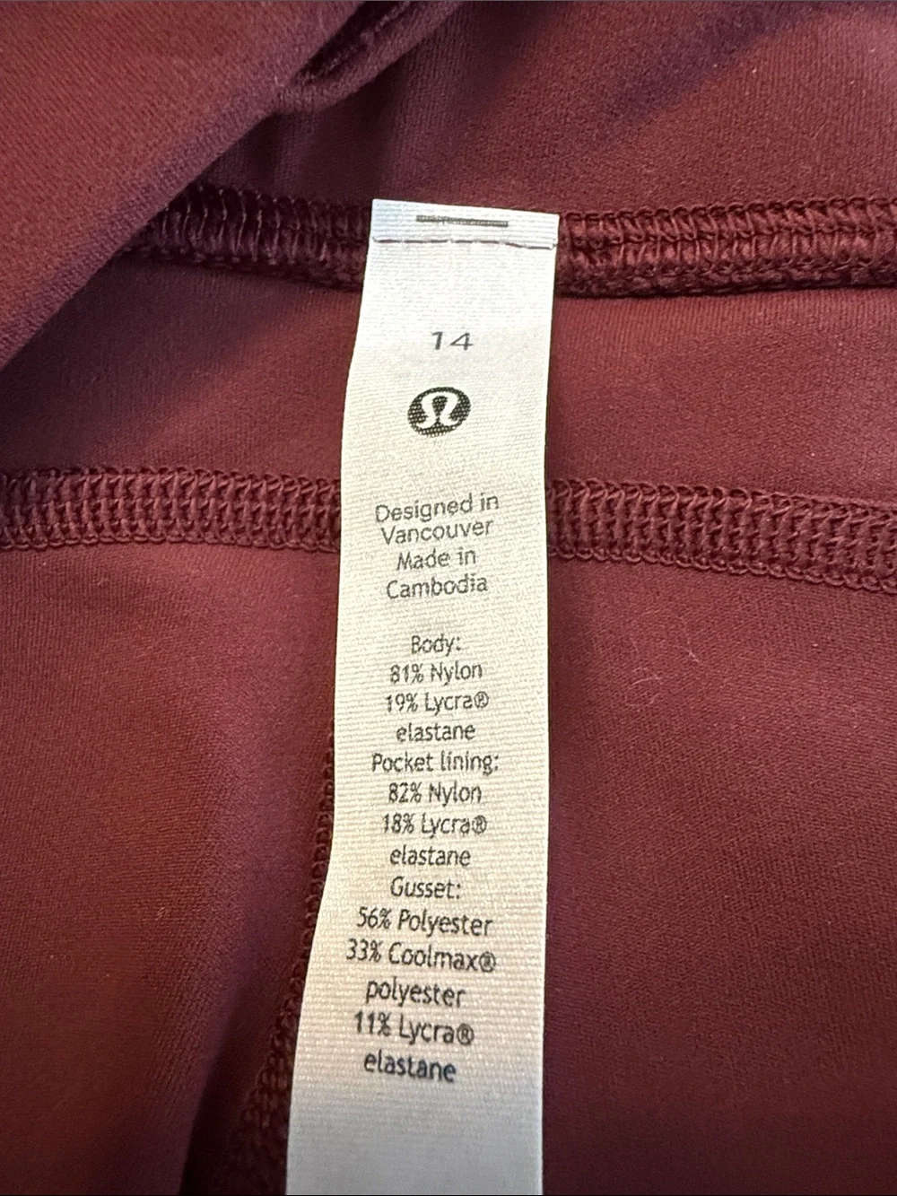 NWT Lululemon Groove Nulu Super-High-Rise Flared Pant 32” 14 Regular Red Merlot